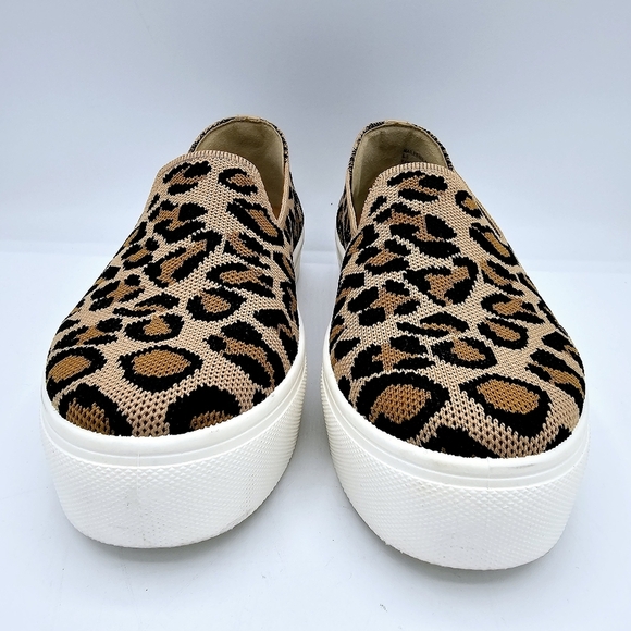 Steve Madden Mailer Knit Leopard Print Slip On Platform Shoes - Picture 8 of 10
